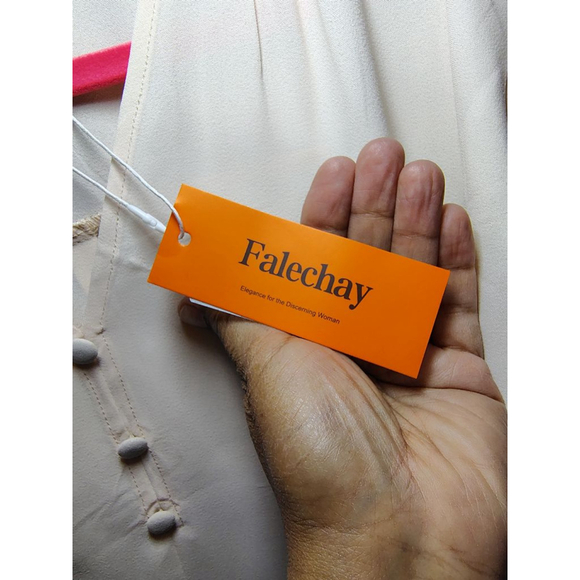 Falechay Flutter Sleeve Blouse 2X | Elegant V-Neck Button Front - Picture 7 of 12